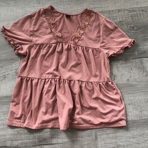 Small pink shein shirt